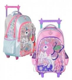 MOCHILA FOOTY UNICORN WINGS C/LUZ LED C/CARRO 18