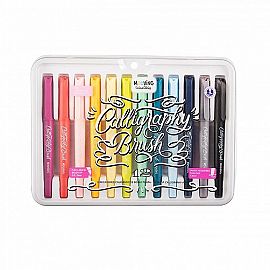 MARCADOR MOOVING DOBLE PUNTA CALIGRAFICOS BLISTER X 12 COLORES (3032312)