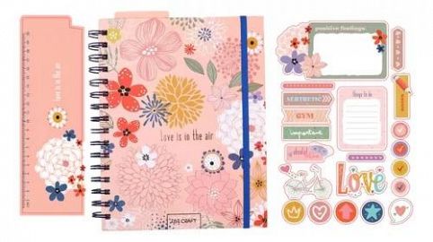 CUADERNO IBI CRAFT SPIRIT + STICKERS + REGLA C/ESPIRAL 15 2X20 3 CM 80H = (115100)