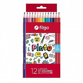 LAPIZ COLOR FILGO X12U LARGOS + 2 GRAFITO (PN201-E12-SUR2HB)