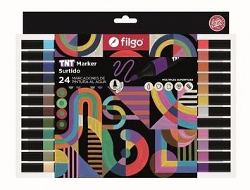MARCADORES FILGO PINTURA AL AGUA TNT X24U SURTIDO TRAZO MEDIO (TNTMKR-E24-SUR) 33