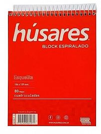 BLOCK HUSARES ESQUELITA X80H C/ESP CUADRICULADO (6407)