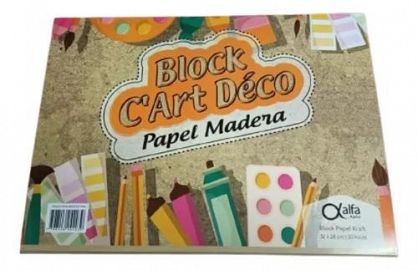 BLOCK GLOSS CARTULINA ENTRETENIDA 30H 32X24 PAPEL MADERA (99108)