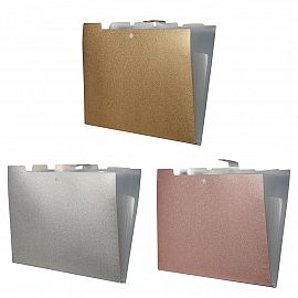 CARPETA PAGODA CON 5 DIVISIONES GLITTER.
