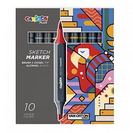 MARCADORES CARIOCA PLUS SKETCH DOBLE PUNTA X10U (45241)