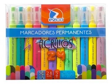 MARCADORES EZCO PERMANENTES ACRILICOS X24U